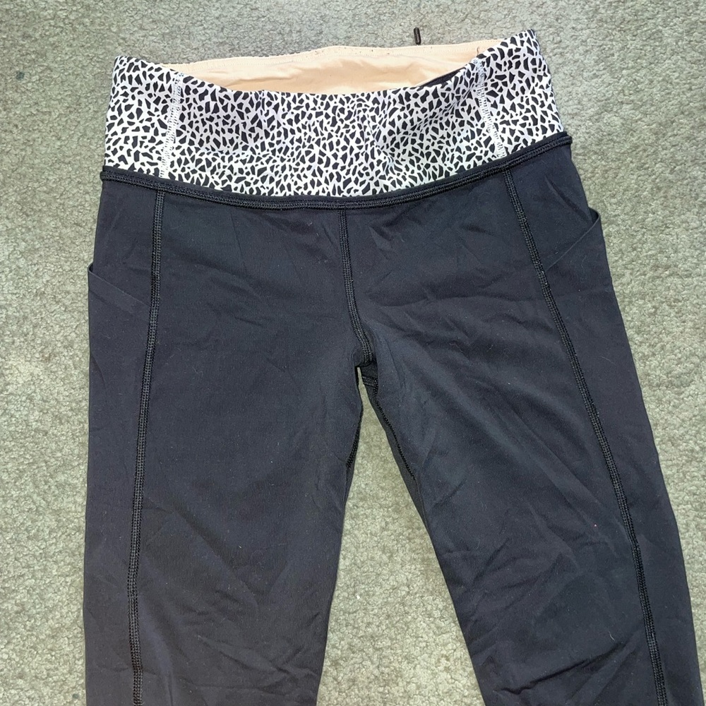 Black with leopard lululemon leggings